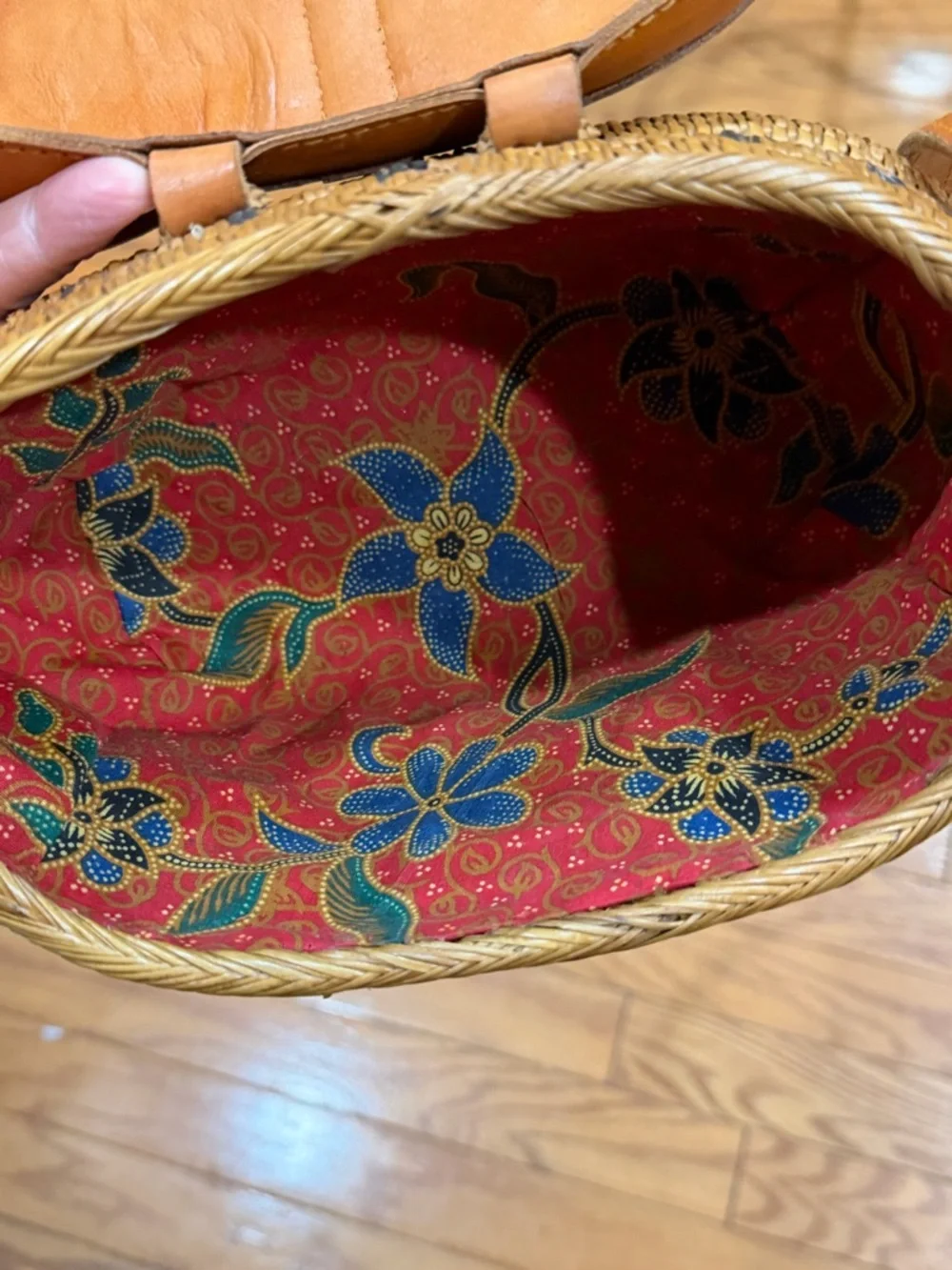 Pink Haley Woven rattan Crossbody with Leather Trim boho bag